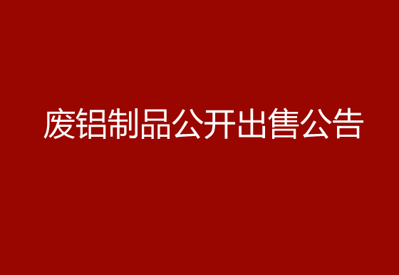 珠海经济特区龙狮瓶盖有限公司关于废铝制品公开出售公告